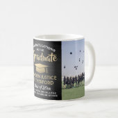Mug 2 Graduation photo Brossé Noir Or et Blanc (Devant droit)