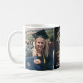 Mug 2 Graduation photo Brossé Noir Or et Blanc (Gauche)