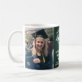 Mug 2 Graduation Photo Brossé vert foncé argent blanc (Gauche)