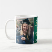 Mug 2 Graduation photo Brossé Vert Or et Blanc (Gauche)