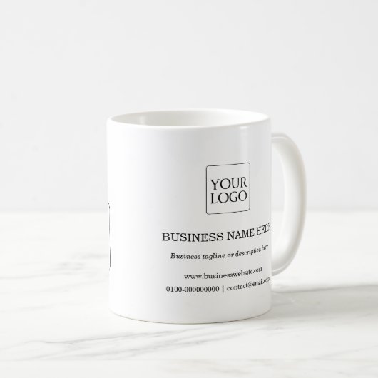 Mug 2 images personnalisées Logo d'entreprise Cadeau d (Devant droit)