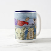 Mug#2 Joanna Flying over Animals Tweekleurige Koffiemok (Voorkant rechts)