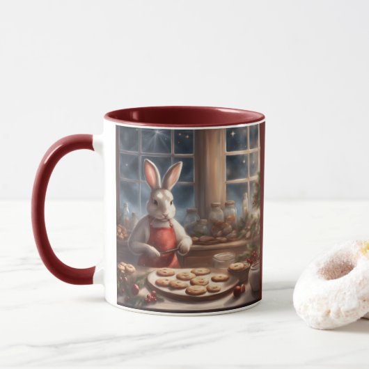 Mug 2 Lapins 1 Cuisine Cuisson des biscuits de Noël (Avec donut)