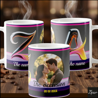Mug 2 lettres, 2 noms, une occasion, une image & Date