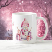 Mug 2 mignons Snowmen Ajouter Nom Noël Cadeau Café Cou