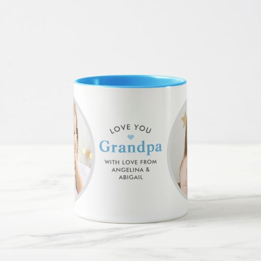 Mug 2-Photo Aimez-Vous Grand-Père/Autre Message Person (Centre)