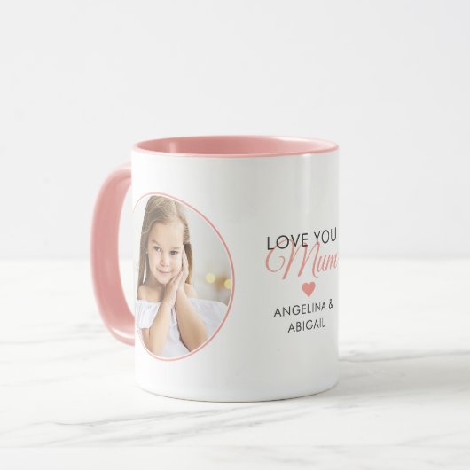 Mug 2-Photo Aimez-Vous Maman/Maman/Maman/Maman/Autre (Devant gauche)