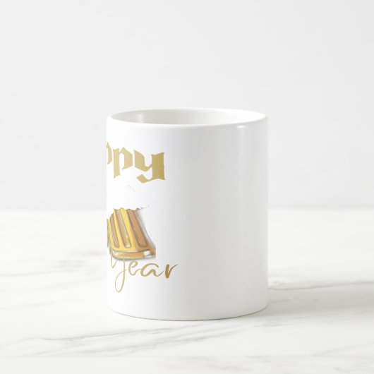 Mug 2 Photo Collage jaune Joyeux Nouvel An 2024 Giant (Centre)