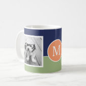 Mug 2 Photo Collage Monogramme - Bloc de couleur moder (Devant gauche)