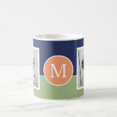 Mug 2 Photo Collage Monogramme - Bloc de couleur moder (Centre)