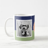 Mug 2 Photo Collage Monogramme - Bloc de couleur moder (Gauche)