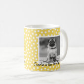 Mug 2 Photo Collage Polka Jaune Pointe Pet Parent (Devant droit)