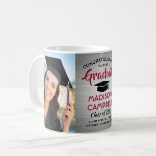 Mug 2 Photo Diplôme Brosse Grise Rouge et Noir