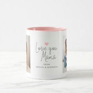 Mug 2-Photo moderne "Love you Mama"
