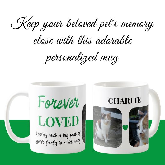 Mug 2 Photo Pet Perdre Garder Pet Memorial vert
