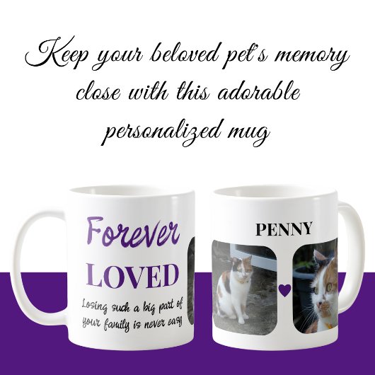 Mug 2 Photo Pet Perte Garder Pet Memorial violet