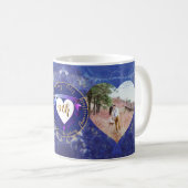Mug 2 Photos 9e anniversaire de Mariage Coeurs lapis (Devant droit)