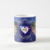 Mug 2 Photos 9e anniversaire de Mariage Coeurs lapis (Centre)