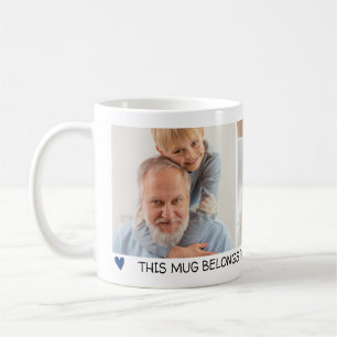 Mug 2 Photos Coeurs Bleus Meilleur Grand-Père Jamais