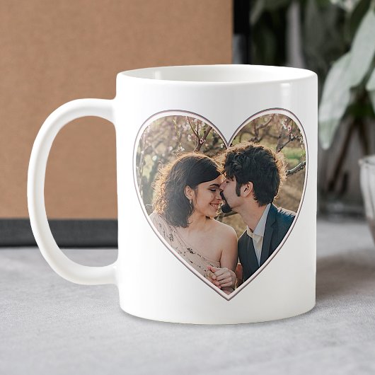 Mug 2 Photos en forme de coeur Simple Facile Personnal