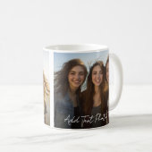 Mug 2 Photos et superposition de texte de script minim (Devant droit)