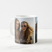 Mug 2 Photos et superposition de texte de script minim (Devant gauche)
