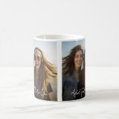 Mug 2 Photos et superposition de texte de script minim (Centre)