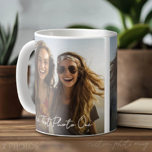 Mug 2 Photos et superposition de texte de script minim