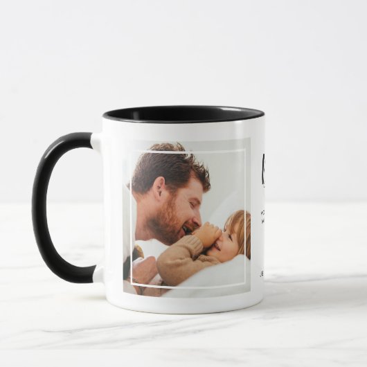 Mug 2 photos 'Meilleur papa jamais' Message & Noms (Gauche)