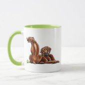 Mug 2 Rhodesian Ridgebacks (Gauche)