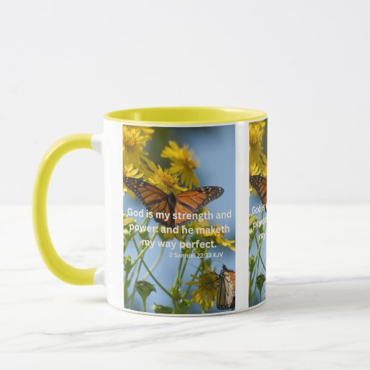 Mug 2 Samuel 22:33 KJV Bible Écriture Pic Deux Tons (Gauche)