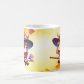 Mug 2 Sorcière adorable mignonne avec balais, Hallowee (Centre)