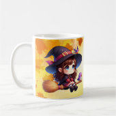 Mug 2 Sorcière adorable mignonne avec balais, Hallowee (Gauche)