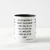 Mug 2 Thessaloniciens 2:7 KJV Bible Verse Deux Tones (Centre)