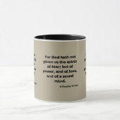 Mug 2 Timothée 1:7 KJV Bible Écriture Deux Tons (Centre)