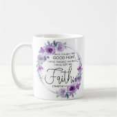 Mug 2 Timothée 4:7 J'ai gardé la foi Florale pourpre (Gauche)