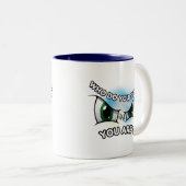 Mug 2 Tons 11oz : Qui pensez-vous (bleu) (Devant droit)
