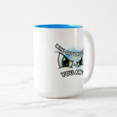 Mug 2 Tons 11oz : Qui pensez-vous (bleu clair) (Devant droit)