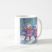 Mug 2 Unicornes en tenue de neige (Devant droit)