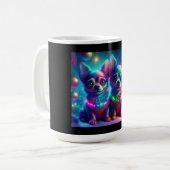 Mug 2 Young Chihuahua Pups In Colorful Christmas Scene (Devant gauche)