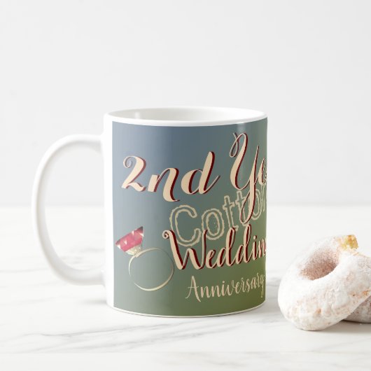 Mug 2e année Anniversaire Mariage Lily de la vallée (Avec donut)