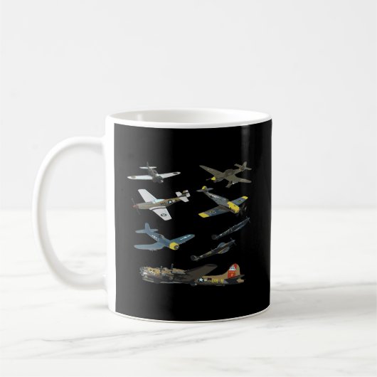 Mug 2ème guerre mondiale Planes Warbirds P51 Mustang S (Gauche)