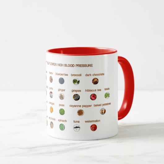 Mug 30 Aliments sains pour réduire l'hypertension arté (Devant droit)