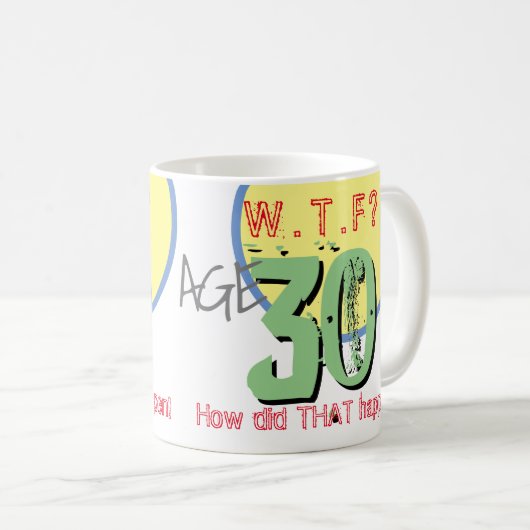 Mug 30 ans. WTF ? Comment Cela S'Est-Il Passé ? Café M (Devant droit)