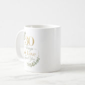 Mug 30 choses que nous aimons de vous 30e anniversaire (Devant gauche)