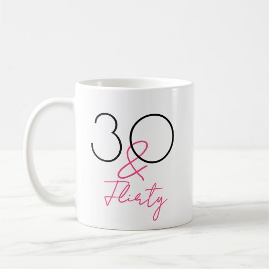 Mug 30 et Flirty Pink Script 30e anniversaire (Gauche)