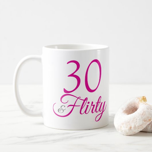 Mug 30 & Flirty Rose Anniversaire (Avec donut)