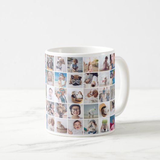 Mug 30 photos personnalisées Famille moderne et animal (Devant droit)