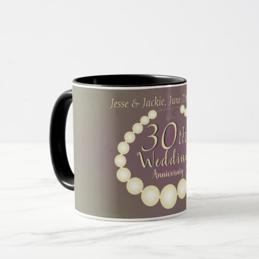 Mug 30e/12e anniversaire de perles (Devant gauche)
