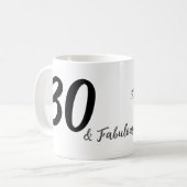 Mug 30e anniversaire ajouter nom date année noir (Devant gauche)